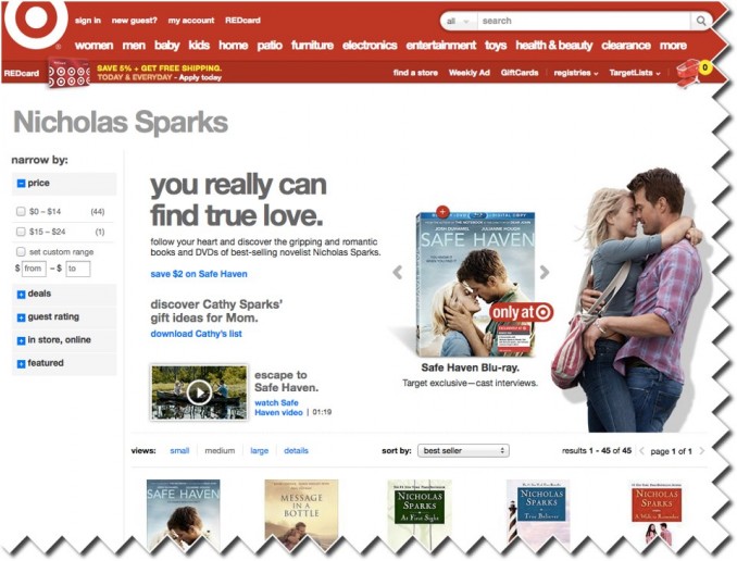 Announcing the New Nicholas Sparks Shop at Target